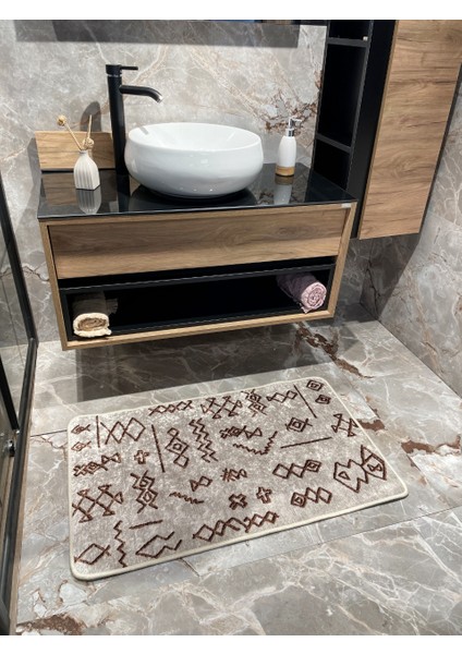 Etnik Desenli Gleen Model Tekli Banyo Paspası 60x100