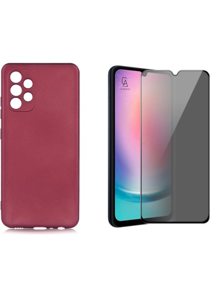 Samsung Galaxy A32 4g Ile Uyumlu Soft Yumuşak Telefon Kılıfı ve Hayalet Privacy Ekran Koruyucu Seti
