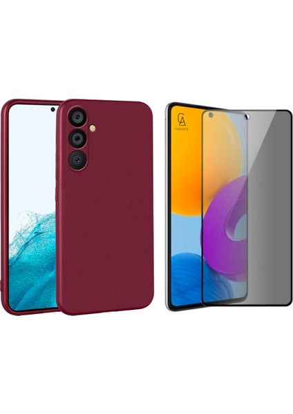 Samsung Galaxy A54 5g Ile Uyumlu Soft Yumuşak Telefon Kılıfı ve Hayalet Privacy Ekran Koruyucu Seti