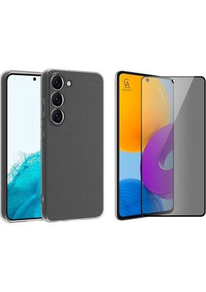 Samsung Galaxy A54 5g Ile Uyumlu Soft Yumuşak Telefon Kılıfı ve Hayalet Privacy Ekran Koruyucu Seti