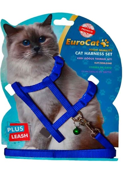 Kedi Göğüs Tasma Seti Lacivert