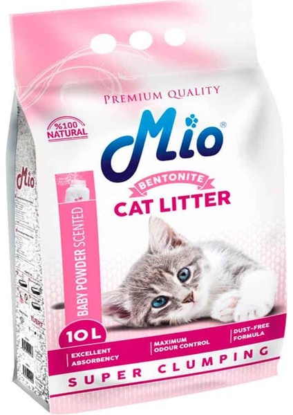 Pudra Kokulu Topaklaşan Kedi Kumu İnce Taneli 10 Lt