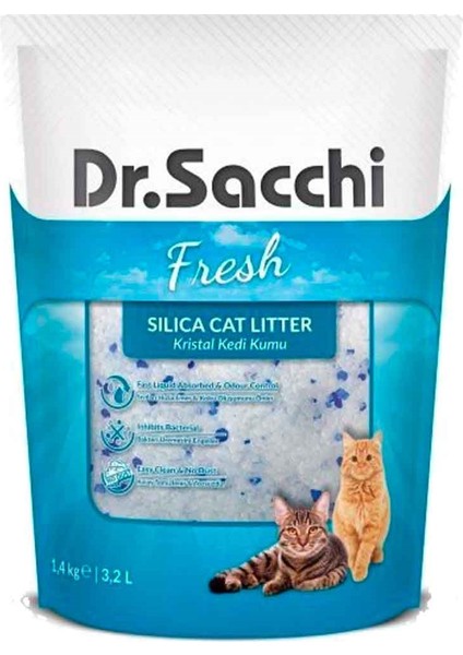 Dr.Sacchi Kristal Kedi Kumu 3.2 Lt