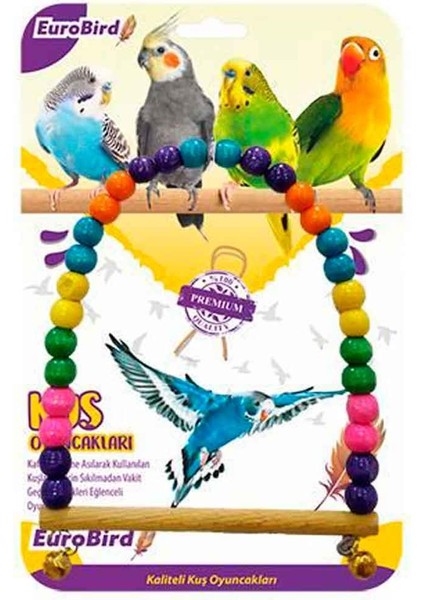 Euro Bird Kuş Salıncağı Renkli Boncuklu Oval