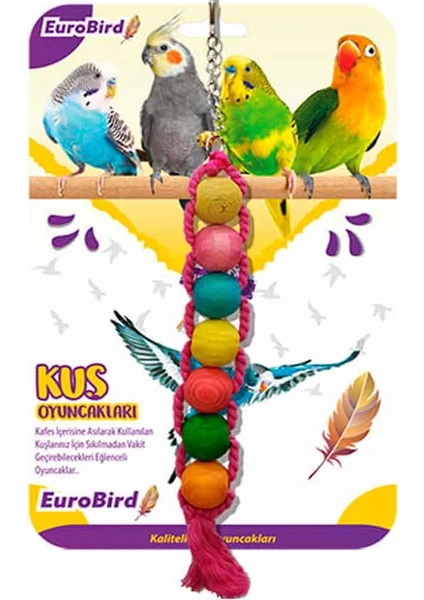 Euro Bird Kuş Oyuncağı Ahşap Dizili Boncuklu