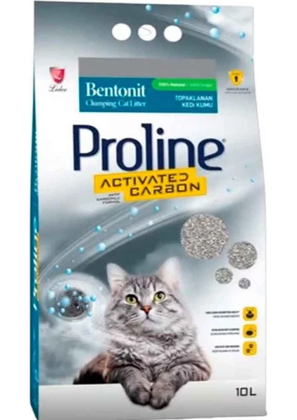 ProLine Aktif Karbonlu Bentonit Kedi Kumu 10 LT