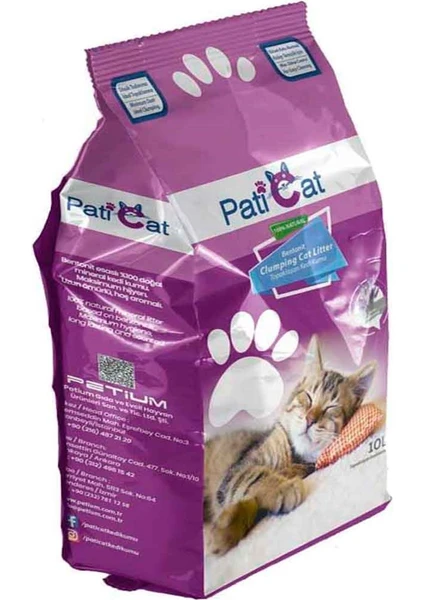 PatiCat Kedi Kumu Lavantalı Doğal İnce Taneli 10 Lt