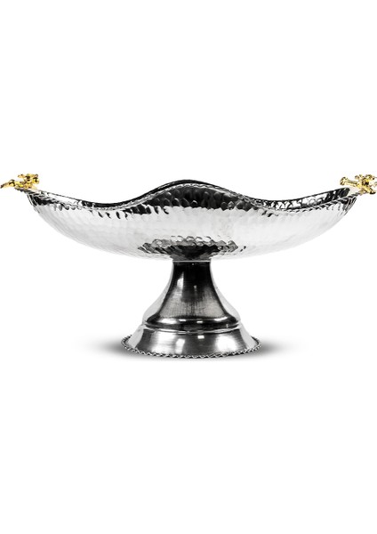 Gümüş Kaplama Ayaklı Bakır Gondol 27CM