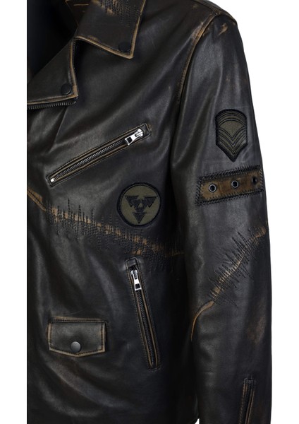 Erkek Deri Siyah Eskitme Deri Mont 993 J-201 Erk Sk23/24 Sıyah Eskıtme modelleri