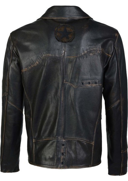 Erkek Deri Siyah Eskitme Deri Mont 993 J-201 Erk Sk23/24 Sıyah Eskıtme fırsatları