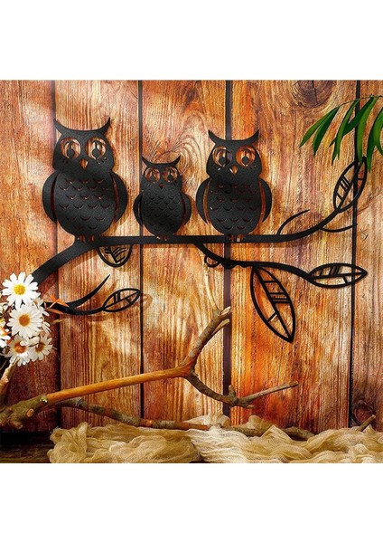 Baykuşlar Metal Duvar Sanat Dekor Bahçe Ofis Centerpiece Için Demir Duvar Dekorasyonu (Yurt Dışından)