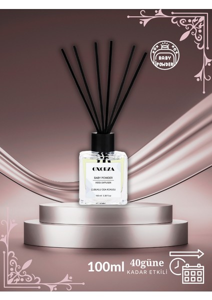 Baby Powder - Bebek Pudrası Kare Bambu Çubuklu Oda Kokusu 100 ml