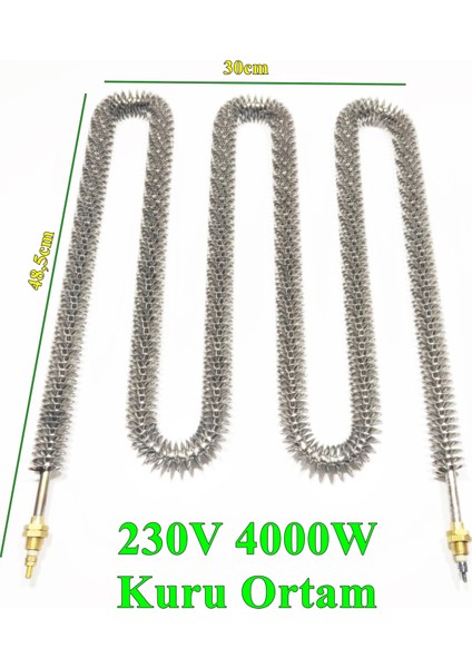M tip 230V 4000W CR304 Serpantinli Isıtıcı Rezistans 485mmx300mm -Isısan R6020
