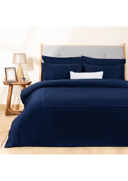 Bambu Nevresim Takımı King Size 230X220 cm Marin Mavi