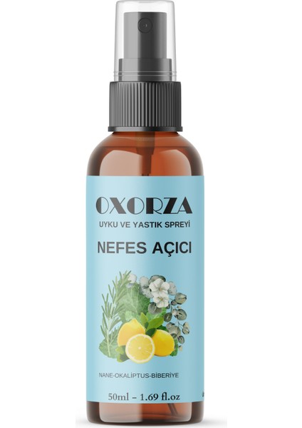 Oxorza Home Uyku ve Yastık Spreyi Okaliptus, Nane, Biberiye Rahatlatıcı Uyku ve Dinlenme Spreyi 50 ml