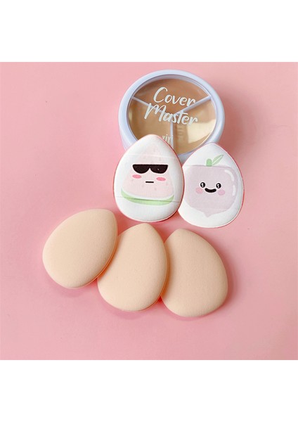 2 Adet Mini Kozmetik Puf Parmak Yüz Makyaj Sünger Göz Altı Kapatıcı Kuru Islak Bez Süngeri