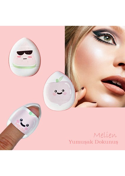 2 Adet Mini Kozmetik Puf Parmak Yüz Makyaj Sünger Göz Altı Kapatıcı Kuru Islak Bez Süngeri fiyatları