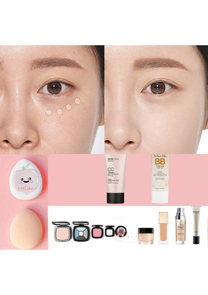 2 Adet Mini Kozmetik Puf Parmak Yüz Makyaj Sünger Göz Altı Kapatıcı Kuru Islak Bez Süngeri fırsatları