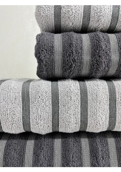 Pamuk Yumuşak 4'lü Banyo Havlu Seti (2 Adet El,yüz&baş Havlusu ve 2 Adet Banyo Havlusu)