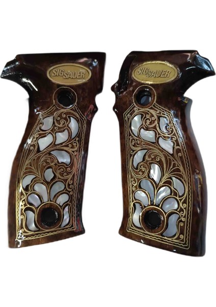 Sig Sauer P228,P229 Sedef Işlemeli Ahşap Kabze