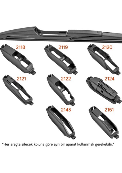 400MM Skoda Fabia Iıı Hb 2007-2010 Arka Silecek Takımı Aparatlı