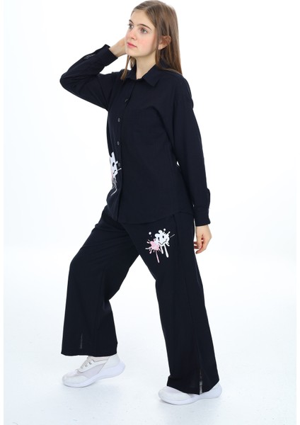 Kız Çocuk Gömlekli Alt-Üst Takım 8-14 Yaş LX311 fırsatları