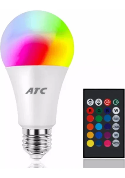 Uzaktan Kumandalı 6500K 9W Rgb LED Ampul Beyaz Işık