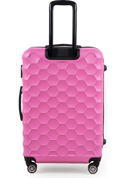 Petek Model Pembe Renk Büyük Boy Valiz Bavul fırsatları