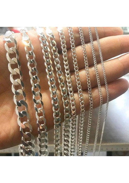 Gümüş Gurmet Italyan 7 mm Erkek Zincir Kolye Kolye fiyatları