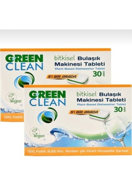 U Green Clean Green Clean 2'li Bulaşık Makinesi Tableti 30 Adet