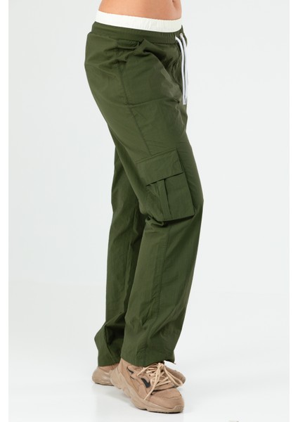 Haki Regular Fit Düz Kargo Cep Düz Paça Kadın Eşofman Altı - SD0942 fiyatları