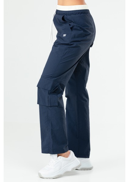 Lacivert Regular Fit Düz Kargo Cep Düz Paça Kadın Eşofman Altı - SD0942 modelleri