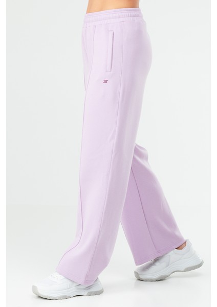 Lila Regular Fit Düz Pamuklu Yandan Cep Geniş Paça Kadın Eşofman Altı - SD0939 modelleri