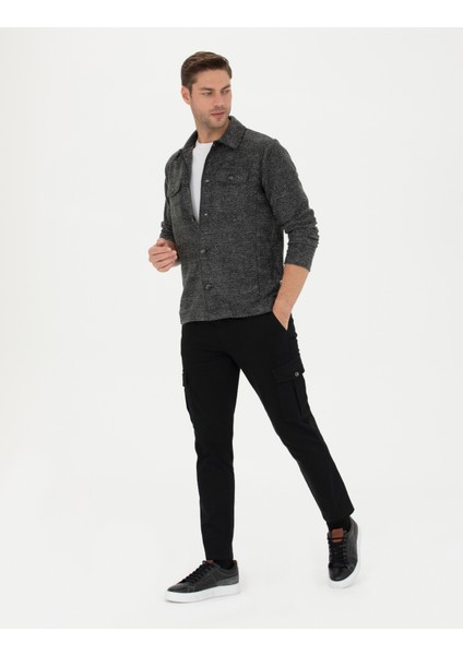 Erkek Siyah Slim Fit Kargo Pantolon 50278439-VR046 modelleri
