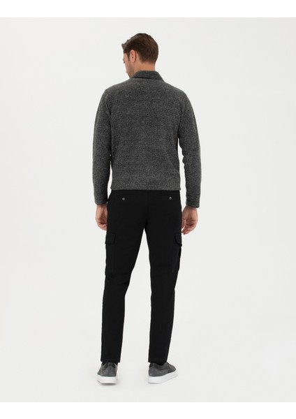 Erkek Siyah Slim Fit Kargo Pantolon 50278439-VR046 fırsatları