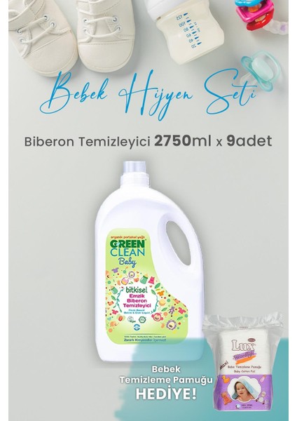 Green Clean Baby Likit Biberon Temizleyici 2750 ml x 9 Adet ve Hediyeli