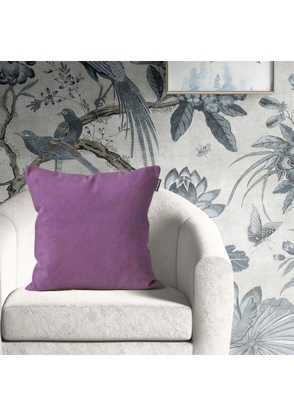 Tekli Kadife Dokulu Kırlent Kılıfı Mor modelleri