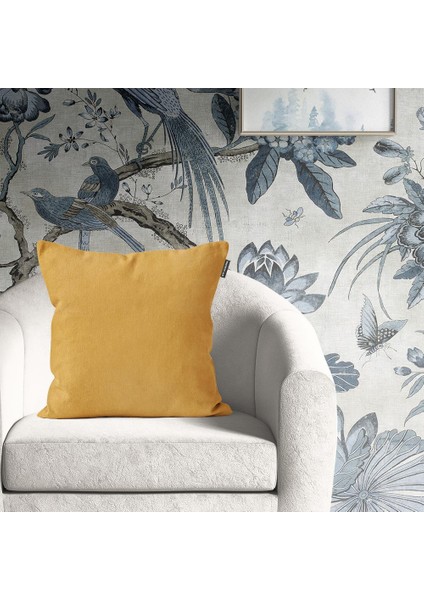 Tekli Kadife Dokulu Kırlent Kılıfı Sarı modelleri