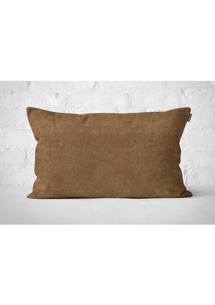 Tekli Kadife Dokulu Kırlent Kılıfı Camel