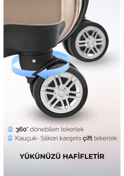 Elmas Model Gold Renk 2'li Valiz Seti (Kabin+Orta) fırsatları