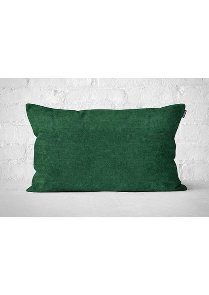 Tekli Kadife Dokulu Kırlent Kılıfı Yeşil