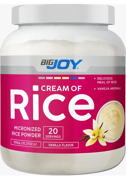 Bigjoy Sports Cream Of Rıce Vanilya 1000 gr Pirinç Kreması 20 Servis