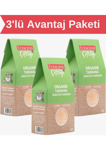 Eczacının Çiftliği Organik Tarhana Bakliyat Karışımı 250g X 3 Adet / Katkısız, Koruyucusuz