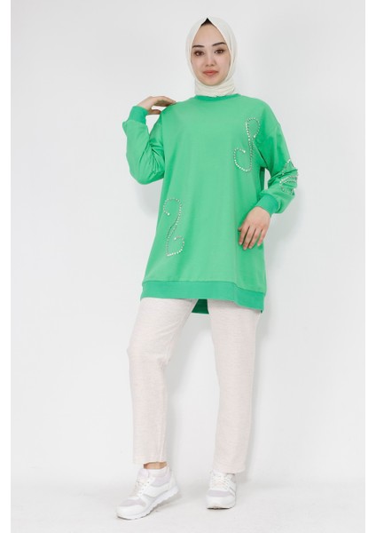 2081 Inci Taş Detaylı 2 Iplik Sweatshirt fiyatları