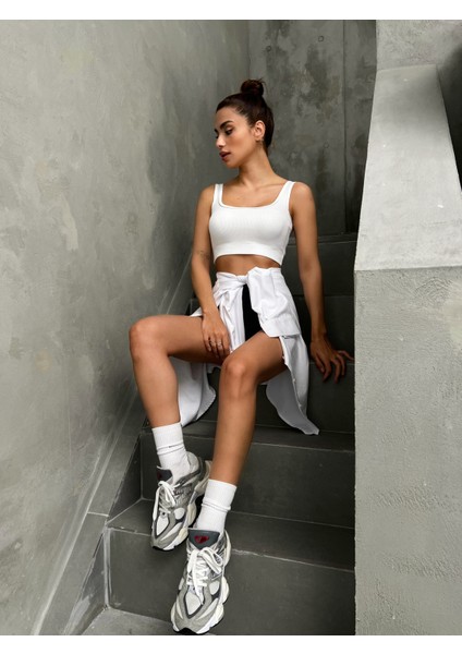 Beyaz Seamless/sandık Yaka Fitilli Hafif Destekli / Şekillendirici Spor Büstiyer fırsatları