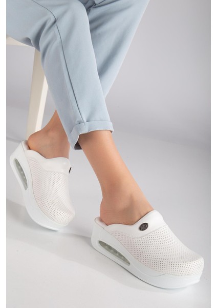 Air Taban Doktor Hemşire Hastane Aşçı Terliği 901 Beyaz