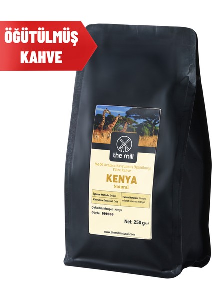 The Mill Kenya Natural Öğütülmüş Kahve 250 G - Ustalıkla Kavrulmuş Kahve Çekirdeklerinden - %100 Arabica - Limon Notaları Zengin Aroma - Filtre/kahve Makinelerine Uygun