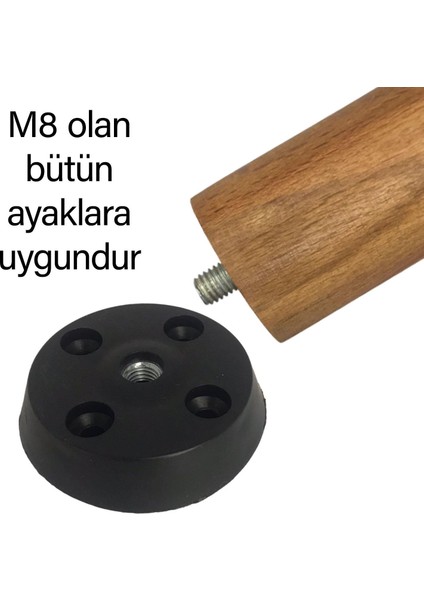 3 Adet Düz Ayak Tabanı Siyah Mobilya Masa Sehpa Ayağı Bağlantı Aparatı Plastik