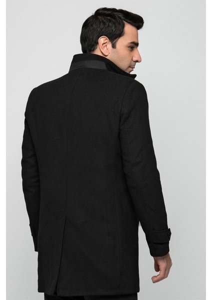 PLT8333 Dewberry Erkek Palto-Siyah