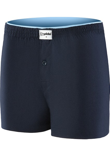 Yıldız 3'lü Paket Havlu Bel Penye Düz Boxer Pamuk Q43D